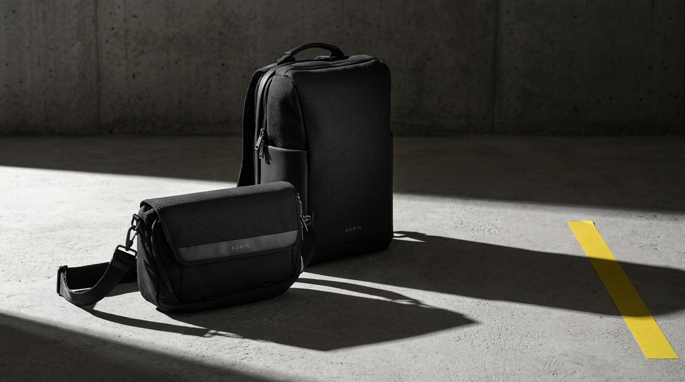 Slash-proof Korin crossbody sling bag and backpack produced as a corporate gifting set by SOS Station
