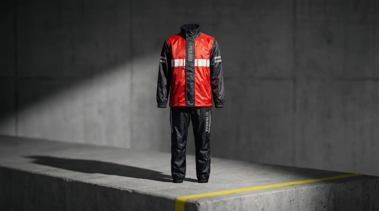 Yamaha official taffeta raincoat set, waterproof-tested rider apparel produced by SOS Station
